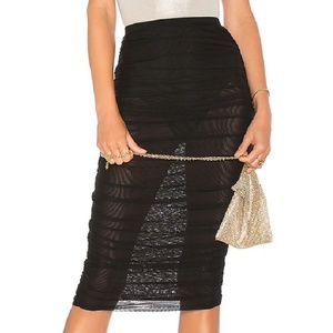 Superdown Mesh Midi Skirt